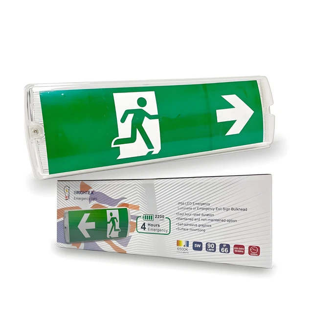 Rechargeable LED Emergency Exit Light Battery Backup UL Listed 120/277V Input 3W Lamps High