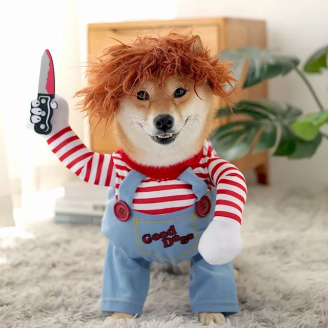 HALLOWEEN FUNNY PET Clothes Set Scary Dog Cats Costumes Cosplay