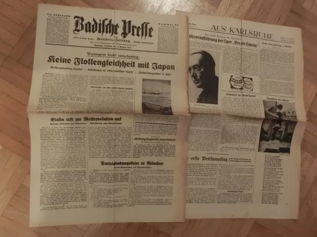 Badische Presse Karlsruhe - Zeitung vom 15. Februar 1938