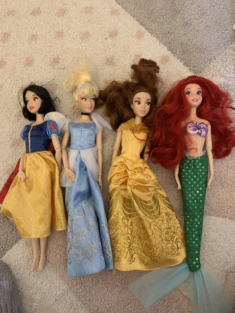 DISNEY STORE PRINCESS Dolls Belle Ariel Cinderella Snow White £20.00 ...