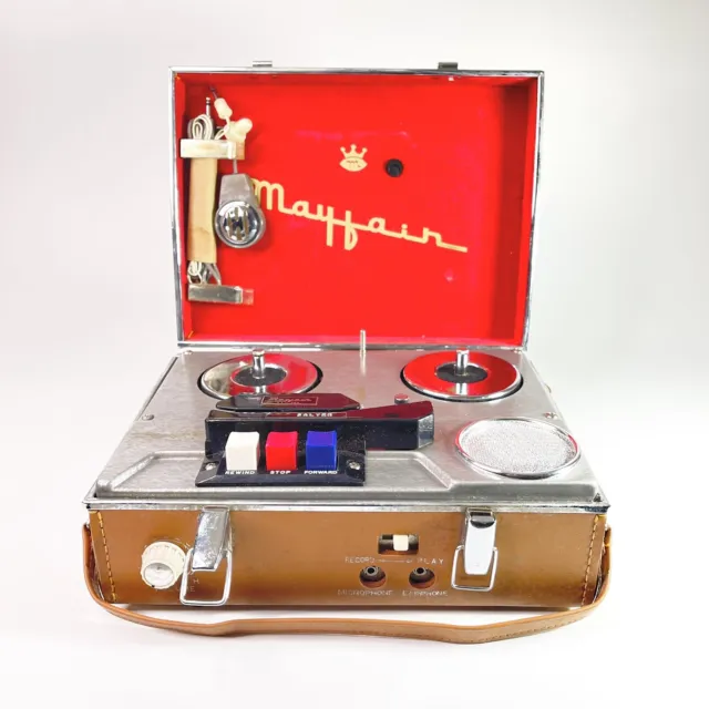 MAYFAIR FT-305 REEL to Reel Tape Recorder Player Portable VTG w/ Mic FOR  PARTS $83.99 - PicClick