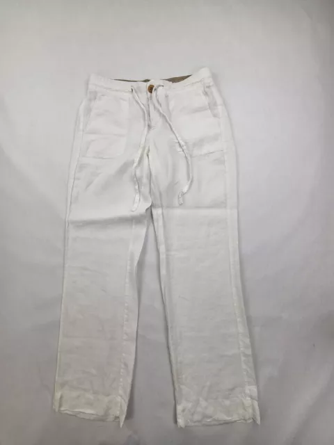 Banana Republic Linen Palazzo Pants Womens Size 2 White  Coastal Grandma Preppy