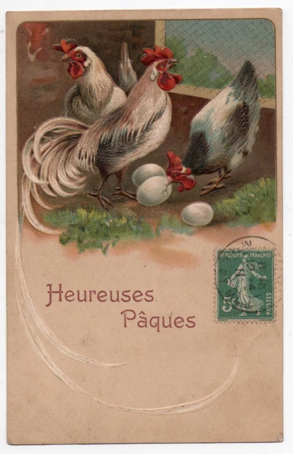 CPA FANTAISIE TRES GAUFREE REPRESENTANT DES OISEAUX