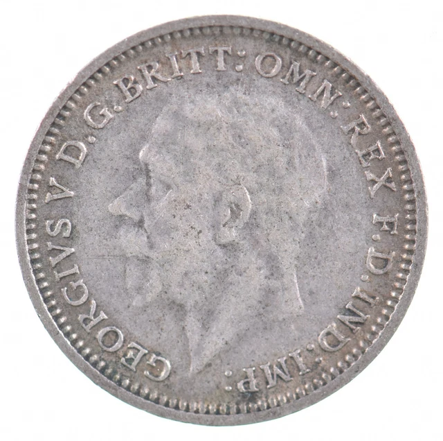 Roughly the Size of a Dime 1936 Great Britain 3 Pence World Silver Coin *348