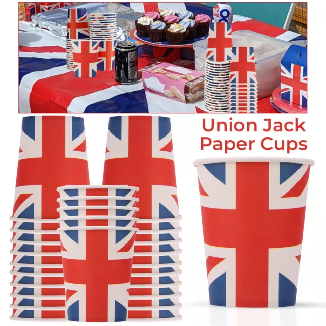 Union Jack Estampado Papel Taza Caliente Fría Bebidas Desechable Ecológico