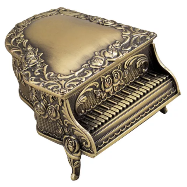 Piano Jewelry Box Metal Decor Dressing Table Organizer Decorative Container