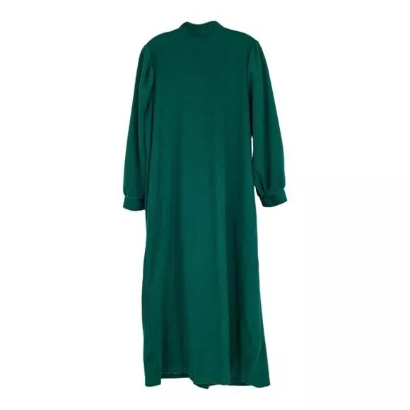 VINTAGE 80'S AMANDA Stewart Emerald Green Lace Trim Full Zip Housecoat ...