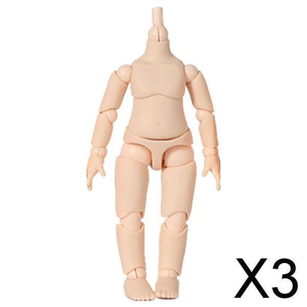 3X Corpo Della Bambola BJD Flessibile 13 Snodato Senza Testa Giocattoli Per