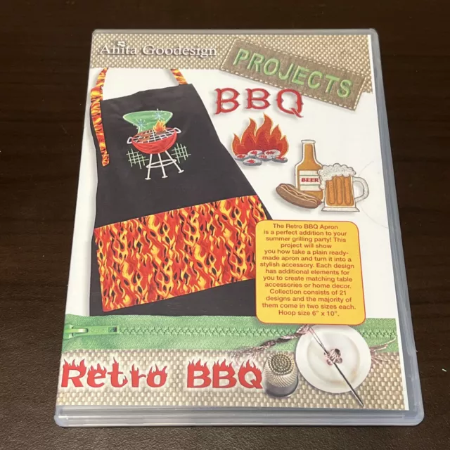 Anita Goodesign Retro BBQ Embroidery Machine Designs CD