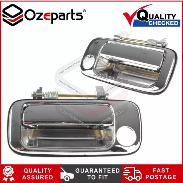 FRONT Pair LH+RH OUTER Door Handle For Toyota Landcruiser 80 Series 90~98 Chrome