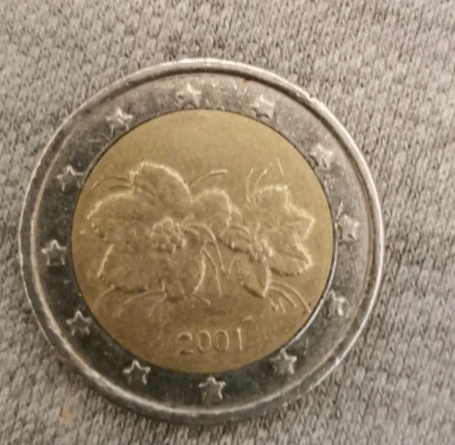 PIECE 2 EUROS FINLANDE 2001 "FLEUR DE LAKKA"    TB Rare