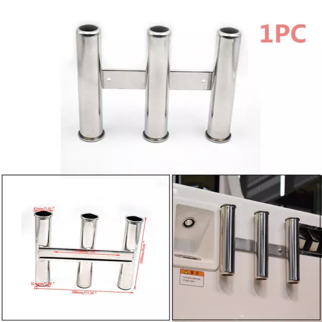 3 Rod Rack 316 Stainless Steel Fishing Rod Holder Boat Marine Sport Equipment