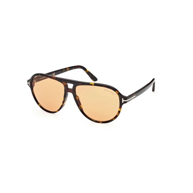 Tom Ford JEFFREY Pilot Sunglasses FT0932-55E-59 Coloured Havana Frame Brown Lens