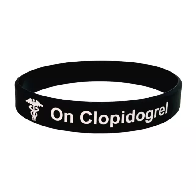 On Clopidogrel Medical Alert Wristband ID Band Silicone
