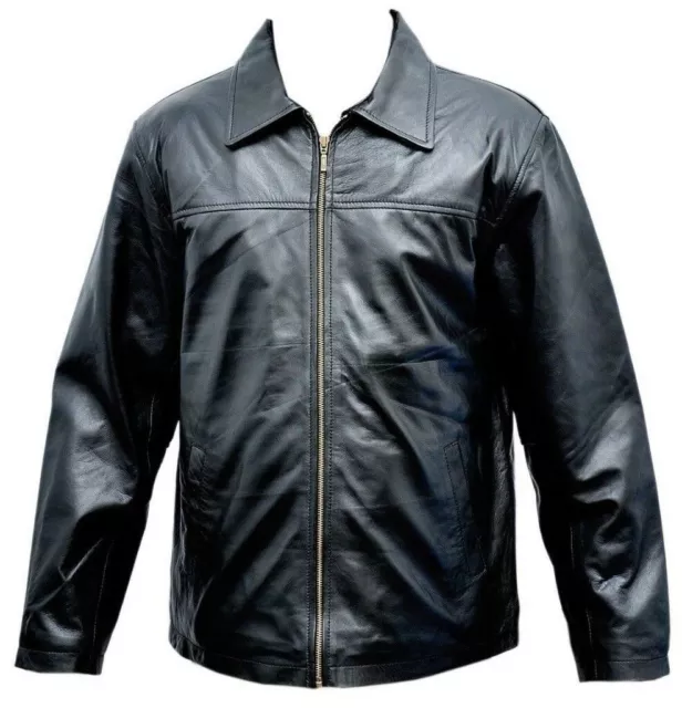 Mens Leather Jacket Soft Fashion Big Causal Classic Dress Leather Winter Jacket