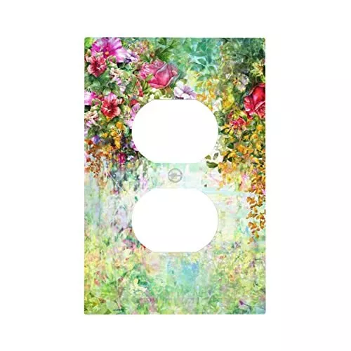 Abstract Spring Flowers Outlet Covers Wall Plate Decorative 1 Gang Duplex Lig...