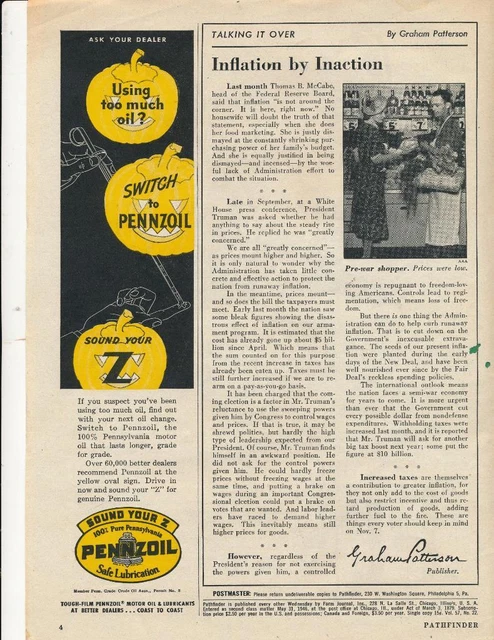 Magazine Ad - 1950 - Pennzoil - HALLOWEEN