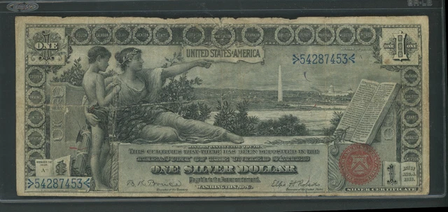1896 $1.00 Silver Certificate (Educational) Note FR-225