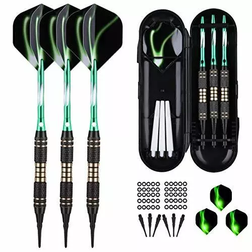 Dartpfeile Dartpfeile mit Kunststoffspitze 18 Gramm 3 Stück Profi Softdarts Neu