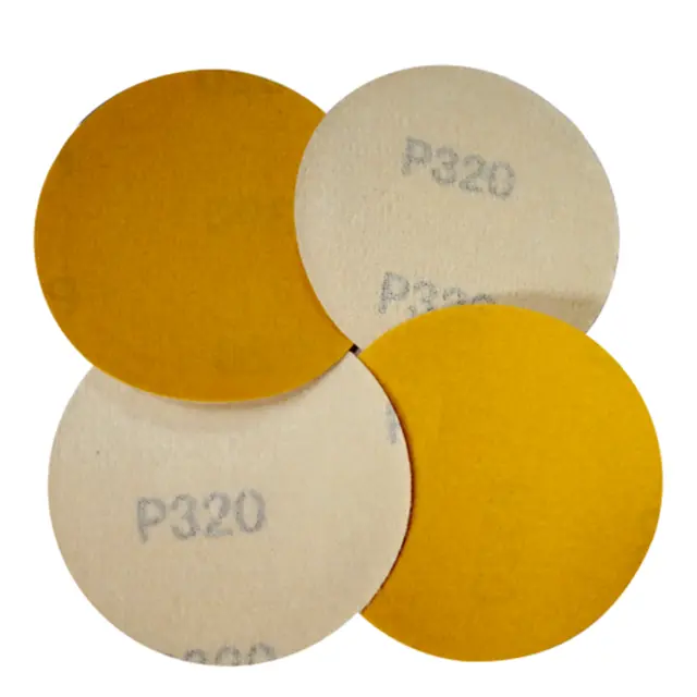 3" 5" Yellow Dry Disc Sandpaper 40# -1000# Grit Hook & Loop Abrasive Sand Paper
