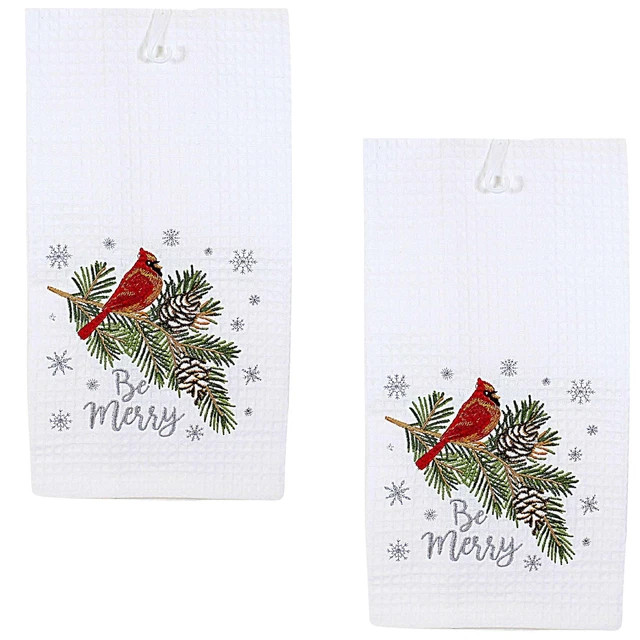 Toalla decorativa Be Merry Cardinal toalla roja pájaro cocina piñas C861002524a