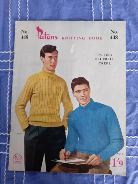 Patons knitting pattern bk 448 MENS Vintage 1950s