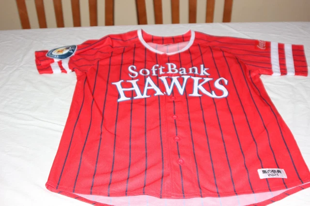 T-shirt majestueux de baseball japonais vintage Bank Hawks Fukuoka, blanc, taille moyenne - France