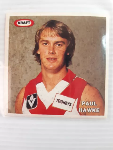 1985 Kraft VFL Sticker. Paul Hawke. Sydney Swans.  Very Good Condition.