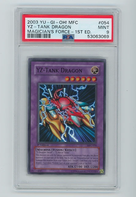 YUGIOH! PSA 9 MINT 2003 YZ-Tank Dragon MFC-054 Super Rare 1st Edition