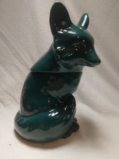 Threshold Stoneware dark green Fox Cookie Jar