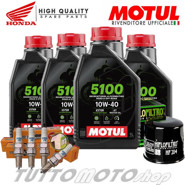 KIT TAGLIANDO OLIO + FILTRO MOTUL 7100 10W40 4L HONDA CBF 600 SA Abs Dal 2004 Al 2012