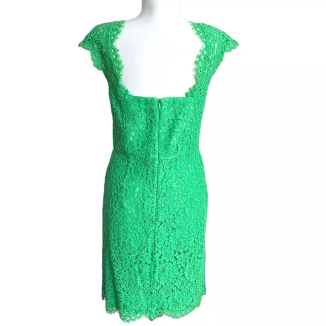 Shoshanna Olivia Green Lace Embroidered Sheath Dress Size 6 sleeveless 3