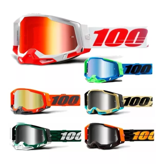 100% RACECRAFT 2 Graphique Lunettes Miroir Cross MX Enduro Goggle