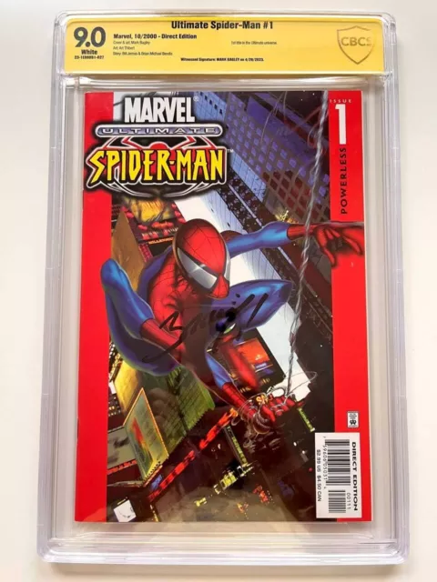 ULTIMATE SPIDER-MAN #1 CBCS 9.0 SS (2000 NOT CGC) Signed Mark Bagley Witnessed