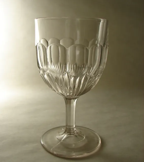 EAPG Prisms with Loops Early American Pattern Glass Goblet ca.1880s