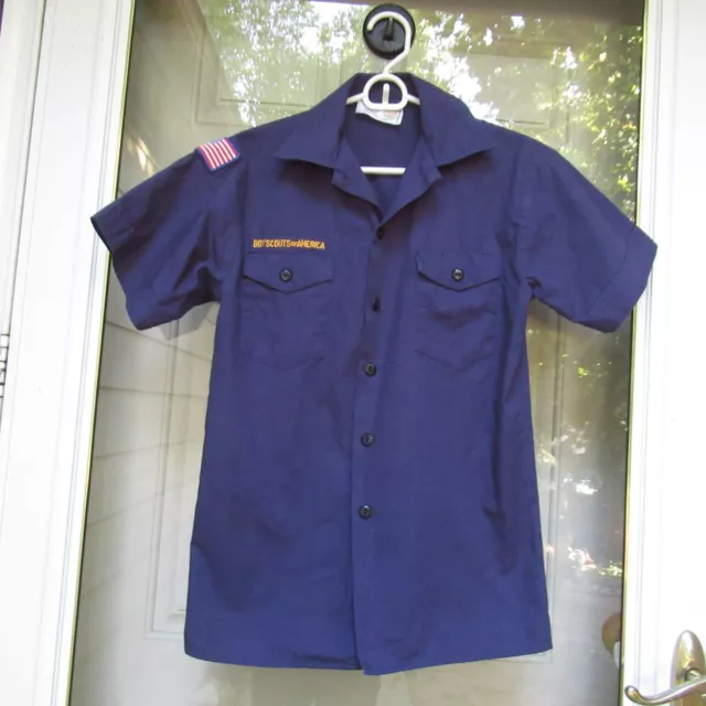 Boy Scouts Uniform Shirt BSA Size Youth Large L Cub Scout Blue SS ~ No patches