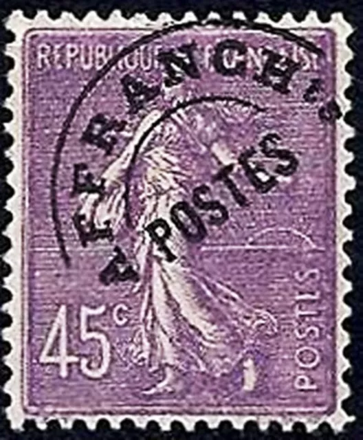 FRANCE STAMP TIMBRE PREOBLITERE YVERT N°46 " TYPE SEMEUSE 45C VIOLET " NEUF x TB