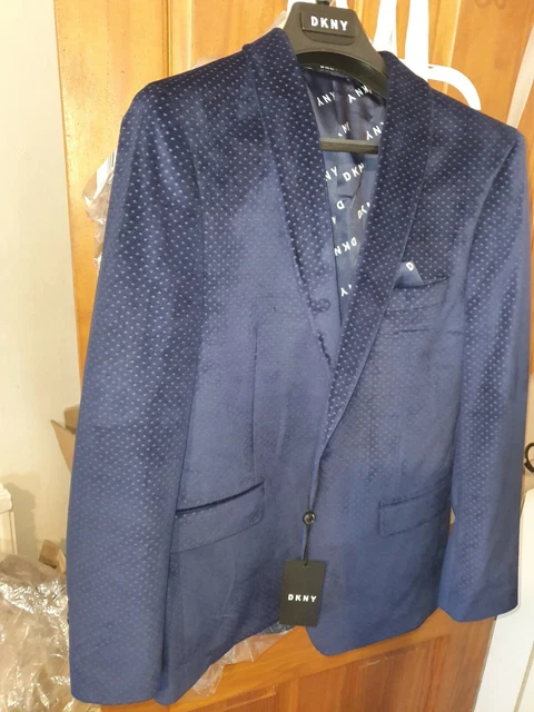 Giacca tuta in velluto marino DKNY Big Boys nuova con etichette taglia 16R imballo originale £100