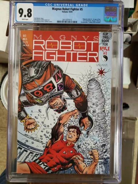 Magnus Robot Fighter #5 CGC 9.8 Valiant 1991 1st Rai Shooter Layton w/Coupon