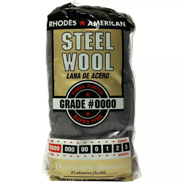 Homax 10120000 Steel Wool 12 pad Super Fine Grade #0000 Rhodes American Final
