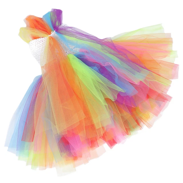 Abito ragazza senza maniche Abito arcobaleno vestito grazioso abito