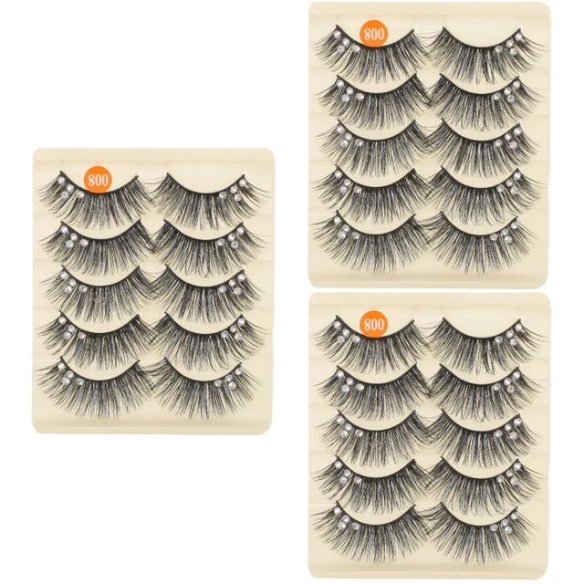ICYCHEER Falsche Wimpern 5D Nerz – 7 Paare, Handgefertigt, Fluffig, Crisscross, Wiederverwendbar (Schwarz, 03)