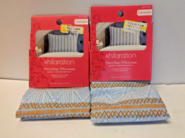 LOT OF 2 xhilaration Standard Microfiber Pillowcase Asst Designer Pattern 674 LOT OF 2 xhilaration Standard Microfiber Pillowcase Asst Designer Pattern 674