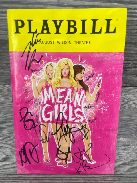 Mean Girls, Cast Signed, Playbill, September 2018, August Wilson Theatre