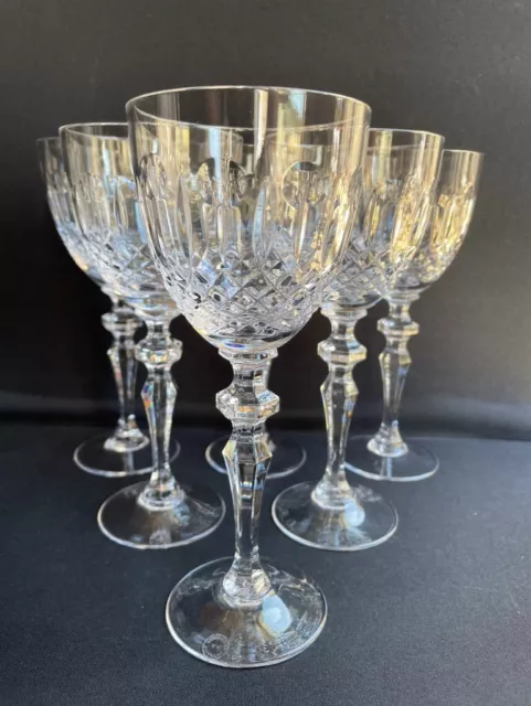 6 verres à vin rouge Cristal de Lorraine T. Heitzman