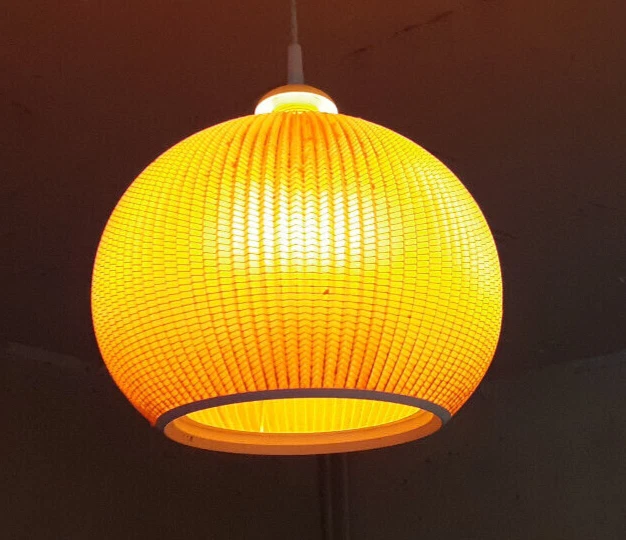 Retro Lampenschirm Senf-Gelb-Orange - Handgefertigt In Verschiedenen Größen