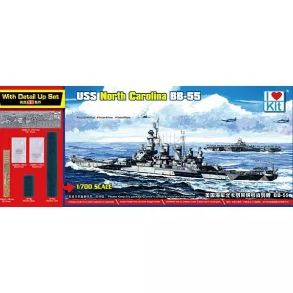 I Love Kit 1/700 Scale USS North Carolina BB-55 Plastic Model Kit (LK65704)
