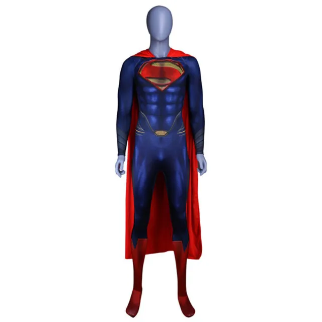 Adult Superhero Superman Cosplay Costume Jumpsuit Party Fancy Dress Up Gifts