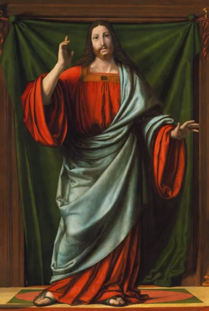 Christ Blessing | Andrea Solario | 1510 Renaissance Jesus Christ Biblical Print