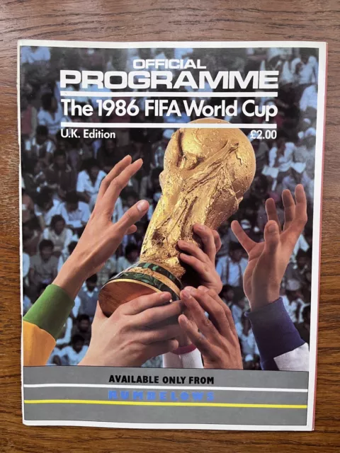 1986 Mexico FIFA World Cup Official Football Programme UK Edition Rumbelows RARE